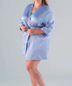 Kennedy Blue Satin Bridal And Bridesmaid Robes Accessories