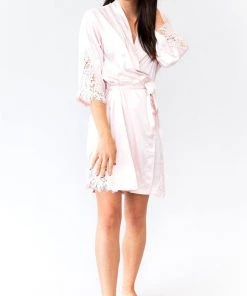 Kennedy Blue Silky Lace Bridal And Bridesmaid Robes Accessories