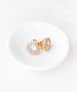 Kennedy Blue Gold Halo Earrings