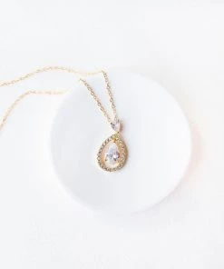 Kennedy Blue Gold Teardrop Necklace Accessories
