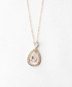 Kennedy Blue Gold Teardrop Necklace Accessories