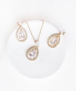 Kennedy Blue Gold Teardrop Earrings Accessories