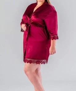 Kennedy Blue Satin And Lace Bridal And Bridesmaid Robes