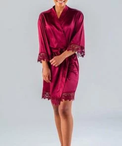 Kennedy Blue Satin And Lace Bridal And Bridesmaid Robes