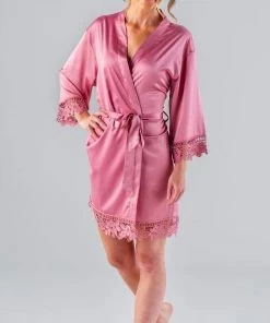 Kennedy Blue Satin And Lace Bridal And Bridesmaid Robes