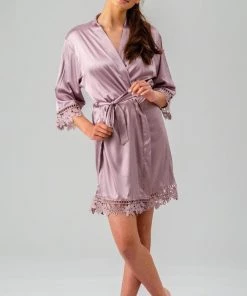 Kennedy Blue Satin And Lace Bridal And Bridesmaid Robes