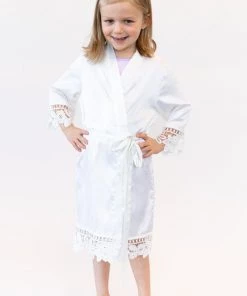 Kennedy Blue Accessories Junior Bridesmaid Satin And Lace Robes