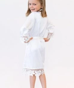 Kennedy Blue Accessories Junior Bridesmaid Satin And Lace Robes