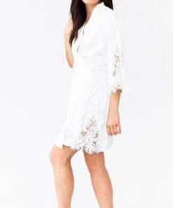 Kennedy Blue Silky Lace Bridal And Bridesmaid Robes Accessories