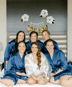 Kennedy Blue Satin And Lace Bridal And Bridesmaid Robes