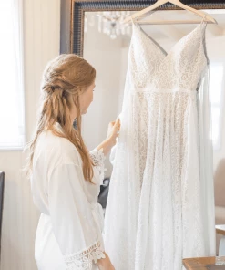 Kennedy Blue Satin And Lace Bridal And Bridesmaid Robes