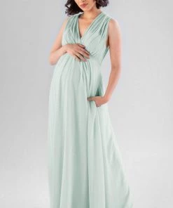 Kennedy Blue Maternity Bridesmaid Dresses Misty