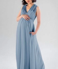 Kennedy Blue Maternity Bridesmaid Dresses Misty