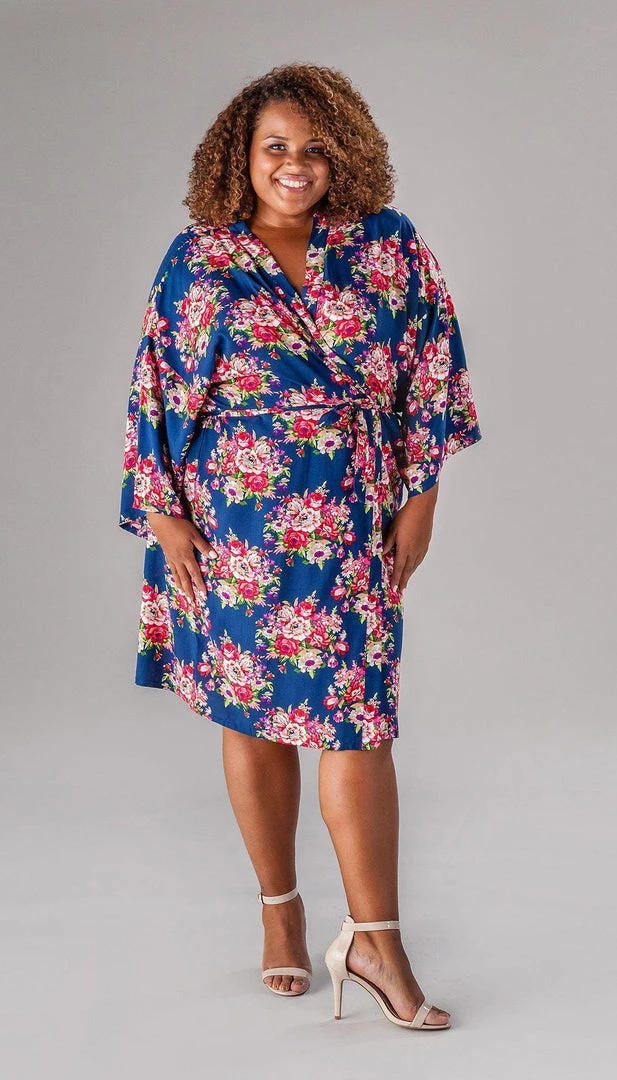 Kennedy Blue Floral Bridesmaid Robe 17 Kennedy Blue Floral Bridesmaid Robe