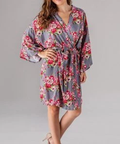 Kennedy Blue Floral Bridesmaid Robe 27 Kennedy Blue Floral Bridesmaid Robe
