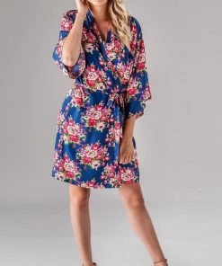 Kennedy Blue Floral Bridesmaid Robe