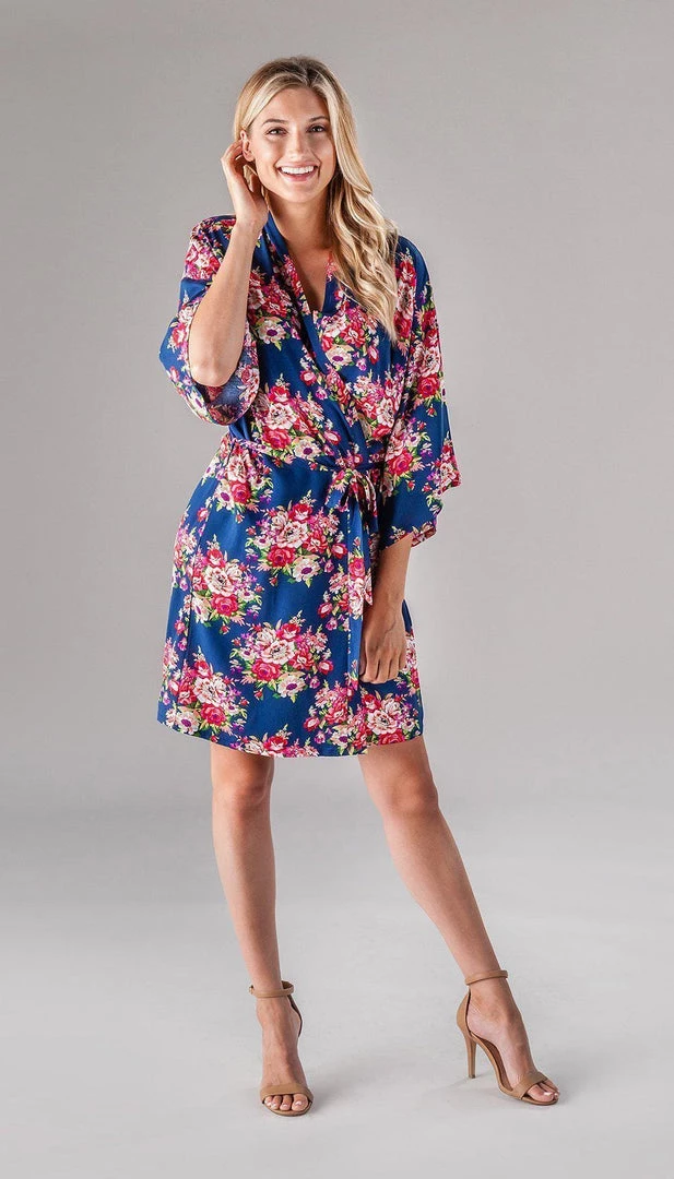 Kennedy Blue Floral Bridesmaid Robe 3 Kennedy Blue Floral Bridesmaid Robe