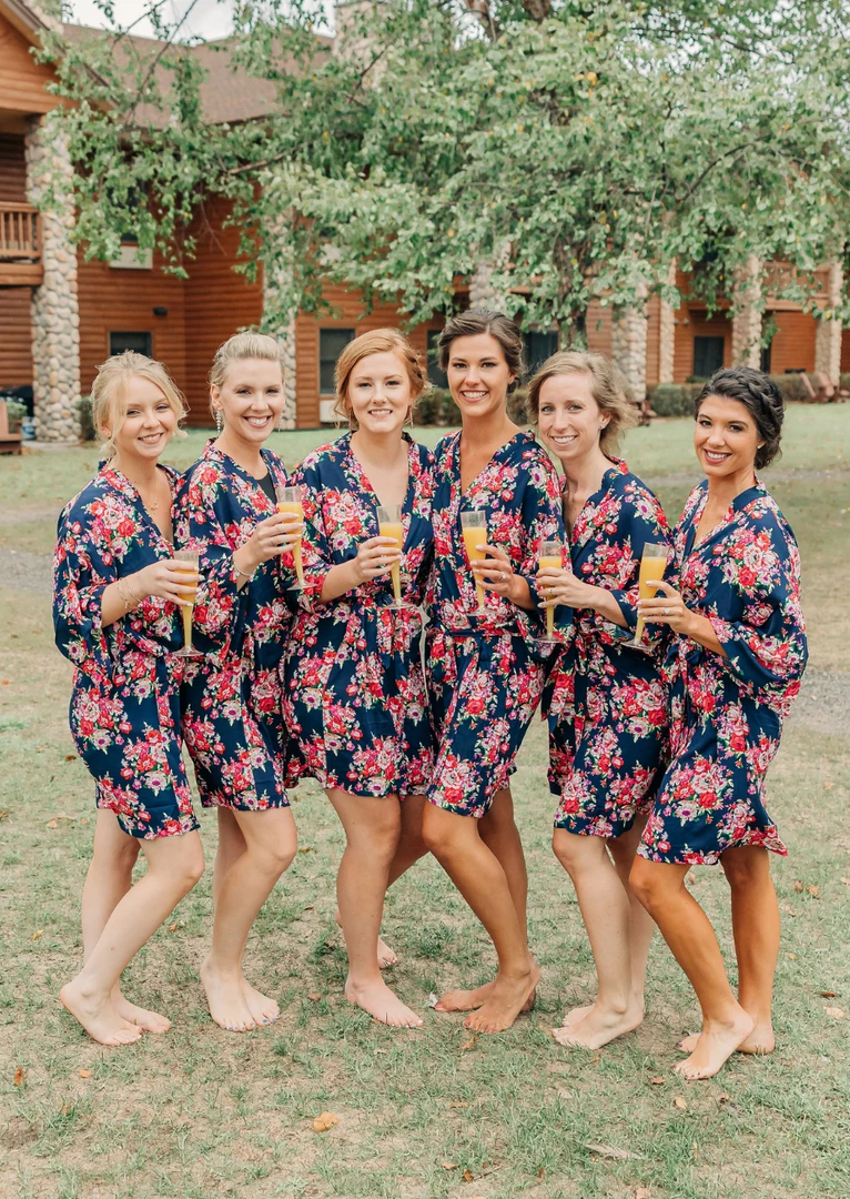 Kennedy Blue Floral Bridesmaid Robe 21 Kennedy Blue Floral Bridesmaid Robe